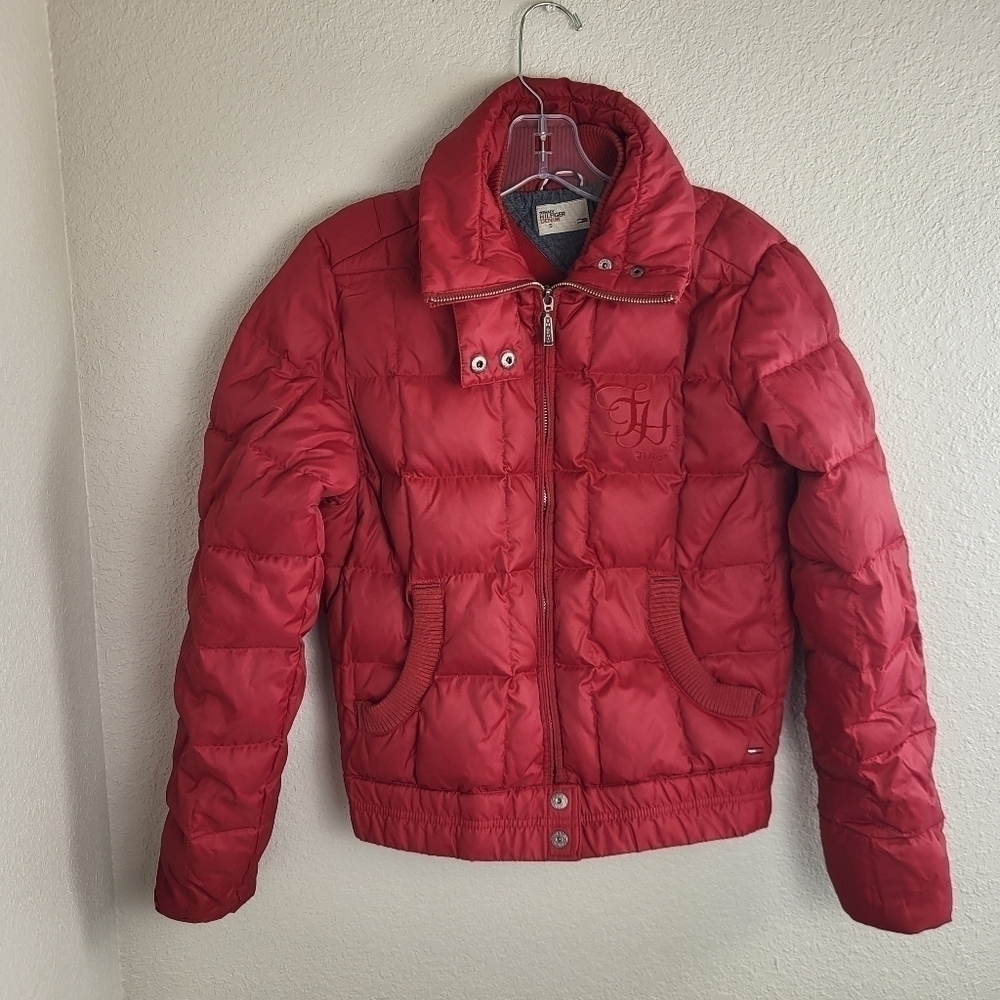 Tommy Hilfiger Quilted Down Red Women's Jacket Size Small